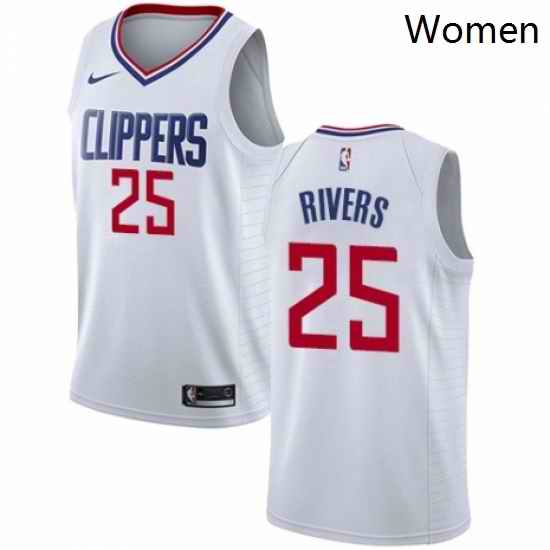 Womens Nike Los Angeles Clippers 25 Austin Rivers Authentic White NBA Jersey Association Edition